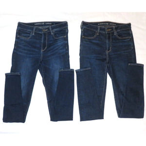 American Eagle Lot of 2 Womens High Rise Stretch Jegging Skinny Jeans - Size 4 L